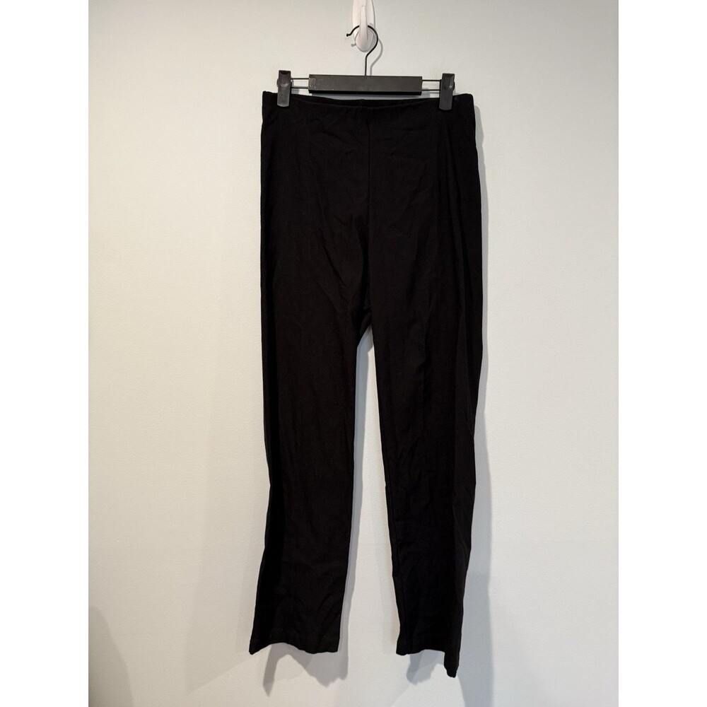 Franne Golde Classic Fit Pants Women 10 Black Stretch Travel Minimal Workwear